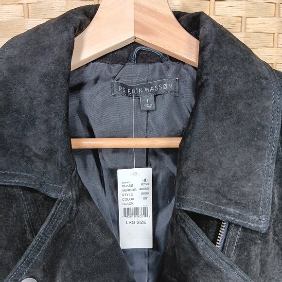 PS Erin Wasson Leather Jacket Large NWT Medium Cropped Fringe Moto Boho - Picture 4 of 8